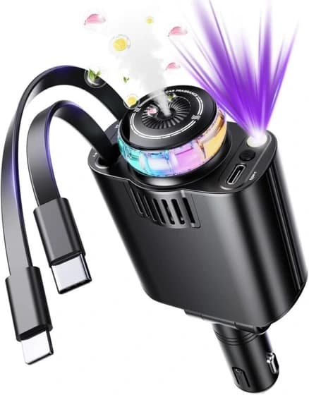 شارژر فندکی خودرو 45 وات 5 کاره مدل D1 STARLIGHT CAR CHARGER | D1