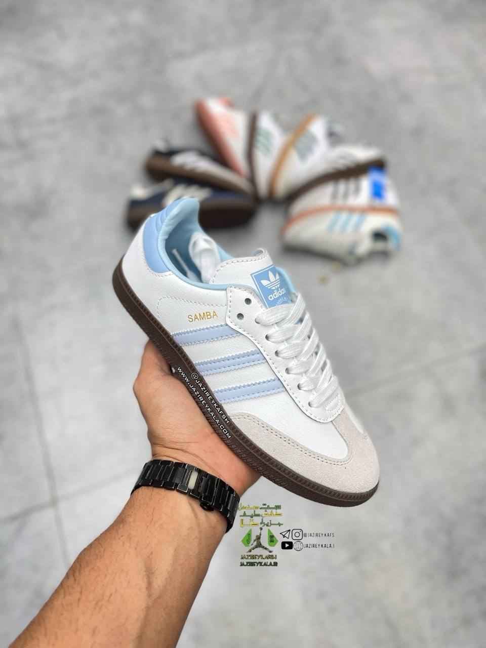 کتانی آدیداس سامبا آبی آسمانی adidas samba