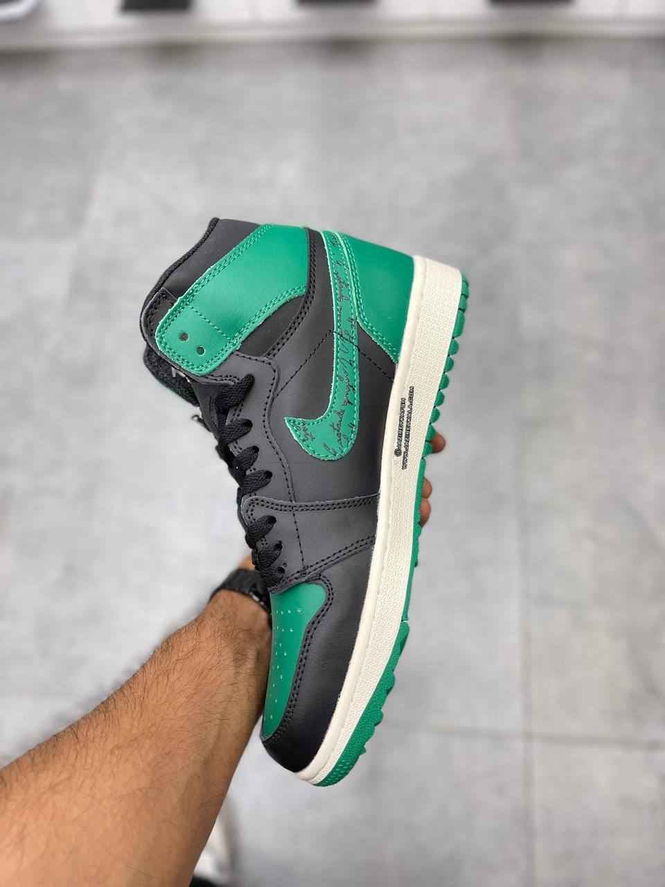 کتانی نایک ایر جردن وان ساقدار سبز و مشکی NIKE airjordan — تصویر ۴