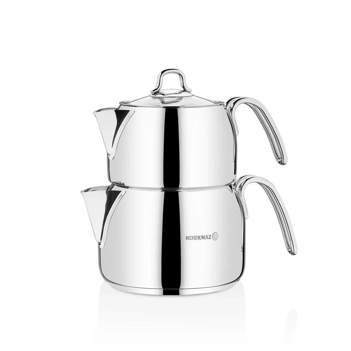 کتری و قوری کرکماز مدل پرلا A028 ا Korkmaz Perla Midi Teapot Set 2 L A028