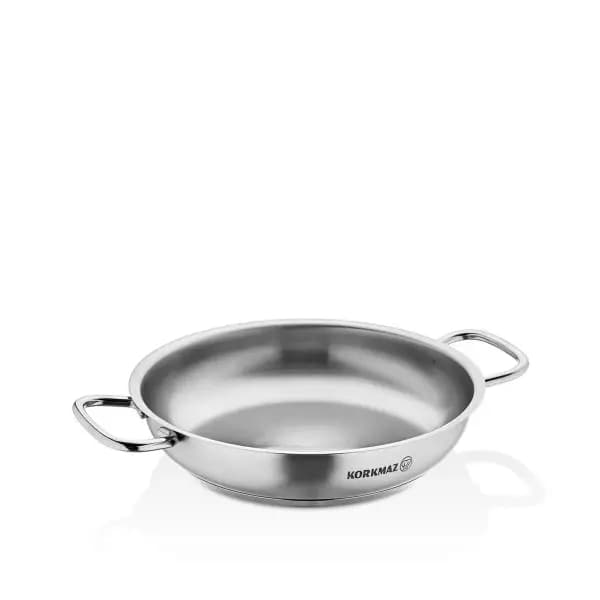 تابه دو دسته کرکماز مدل پرولاین پائیا ساتن 28×5.5 سانتی‌متر A1193 ا Korkmaz Proline Paella Satin 28×5.5 cm Double-Handled Pan A1193