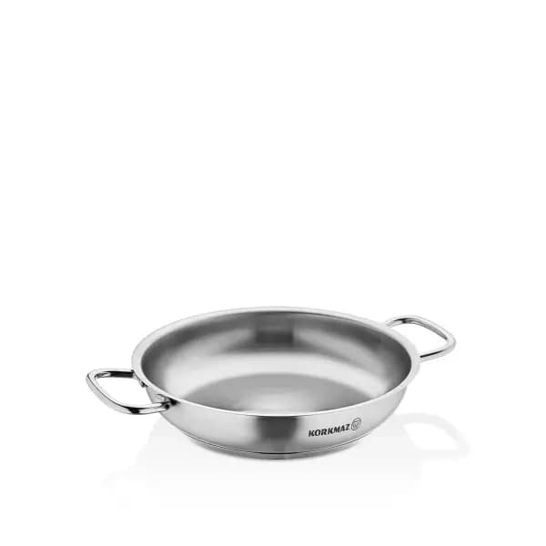 تابه دو دسته کرکماز مدل پرولاین پائیا ساتن 24×5 سانتی‌متر A1192 ا Korkmaz Proline Paella Satin 24×5 cm Double-Handled Pan A1192