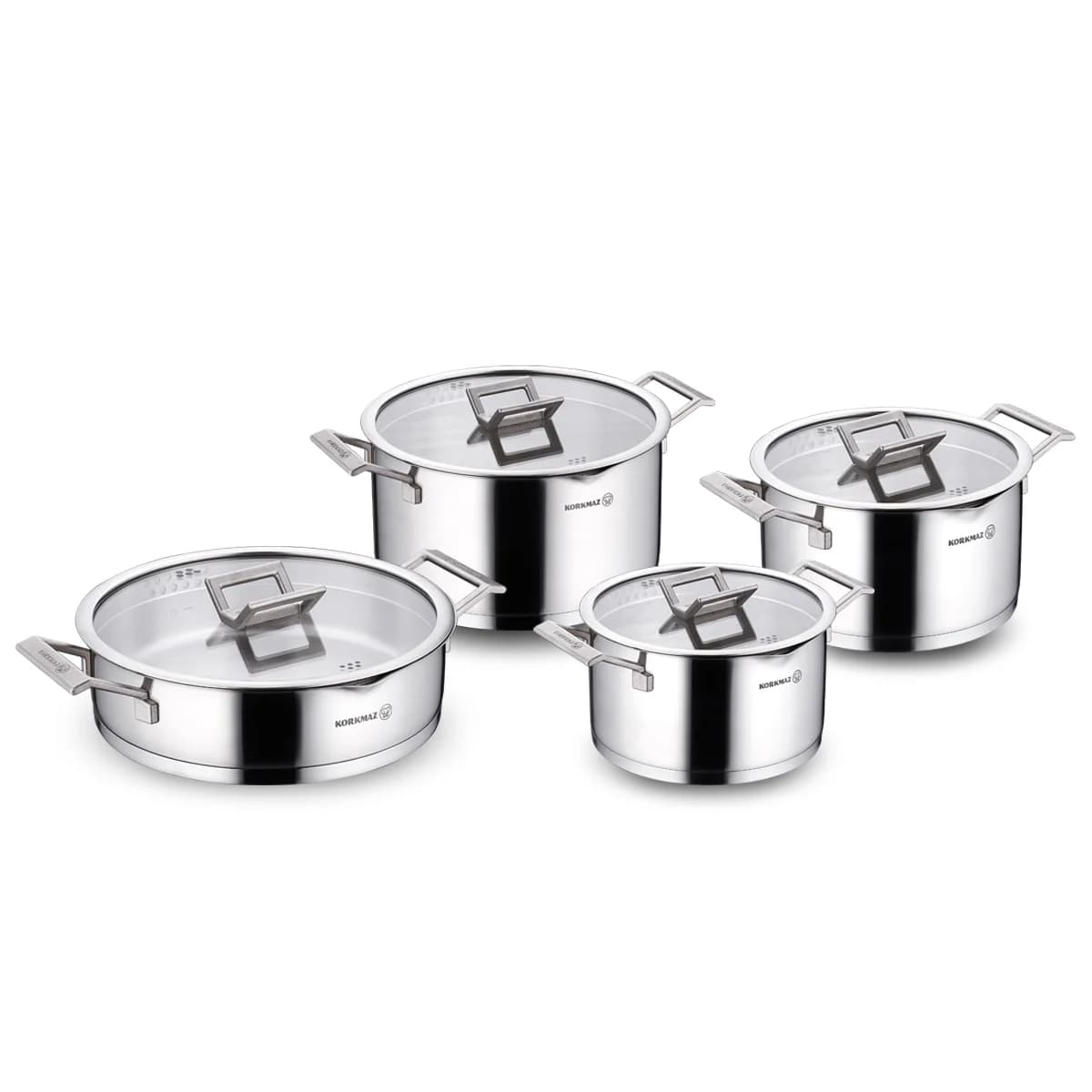 سرویس قابلمه ۸ پارچه کرکماز مدل Innova A2787 ا KORKMAZ Innova 8-Piece Cookware Set A2787 — تصویر ۲