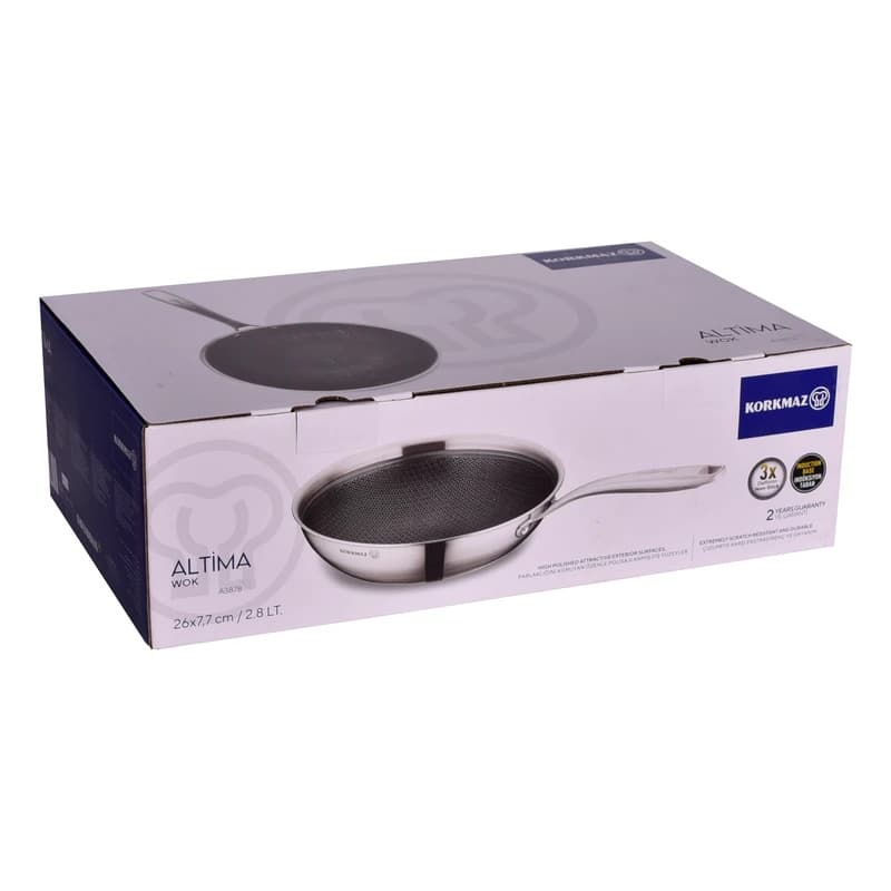 تابه استیل کرکماز مدل Altima سایز 26 مدل A3878 — تصویر ۴