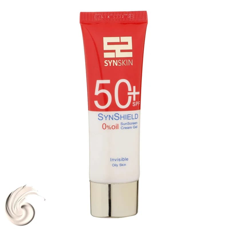 ژل کرم ضدآفتاب ساین اسکین بدون رنگ SPF50 مدل SynShield، مناسب پوستهای چرب، حجم 50 میلیلیتر — تصویر ۲