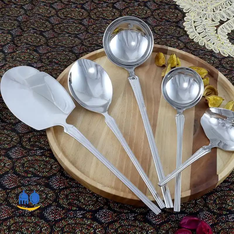 سرویس قاشق چنگال برند SG – مدل crown – استیل براق — تصویر ۳