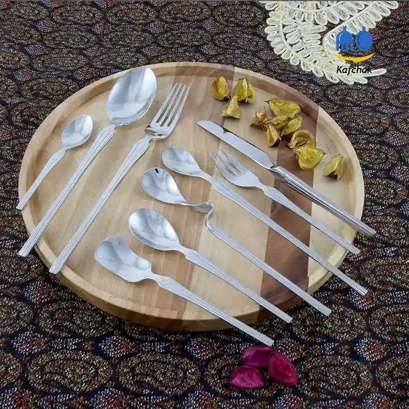 سرویس قاشق چنگال برند SG – مدل crown – استیل براق