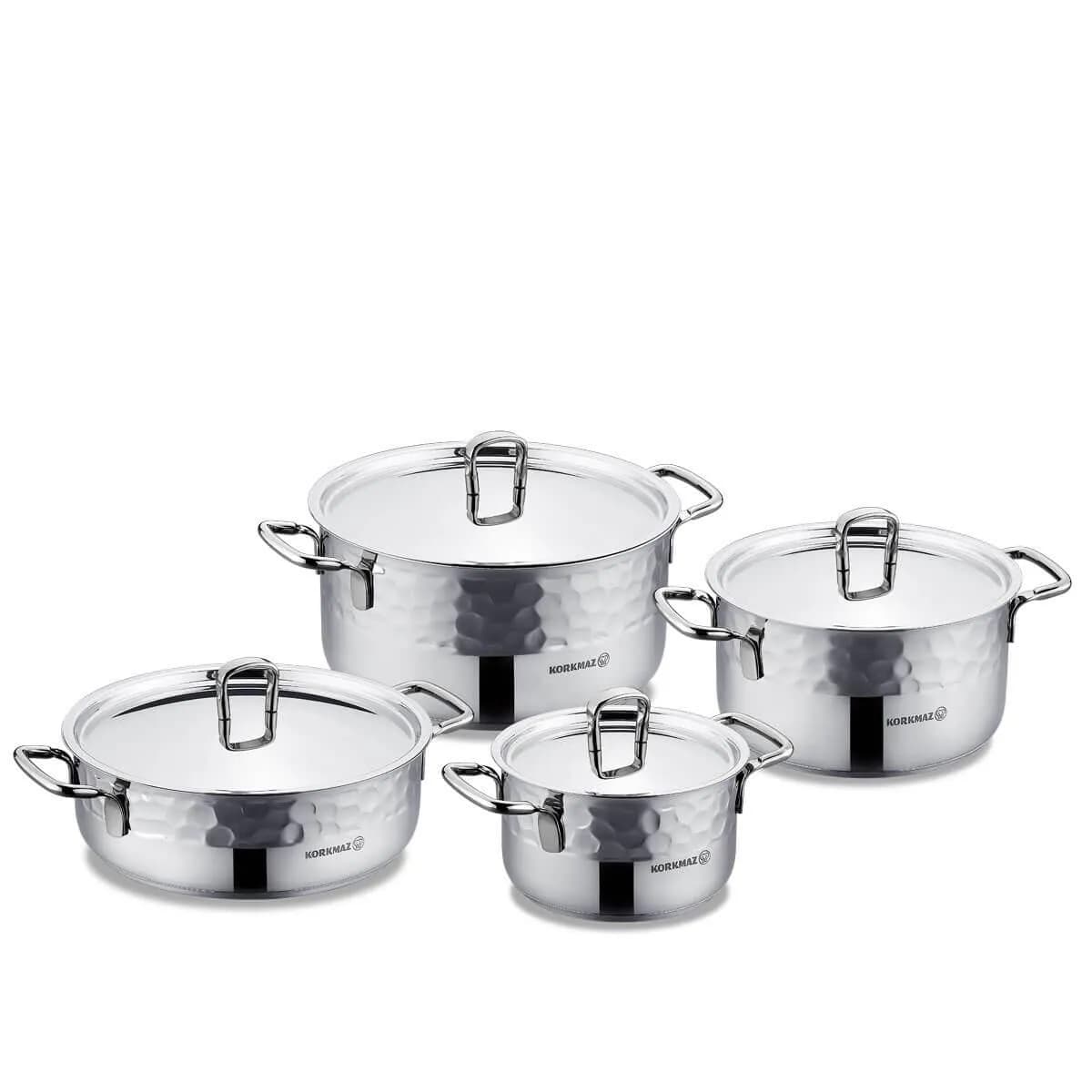 سرویس قابلمه 8پارچه استیل کرکماز مدل ارنا 1-A1963 ا KORKMAZ ERNA A1963-1 Cookware Set