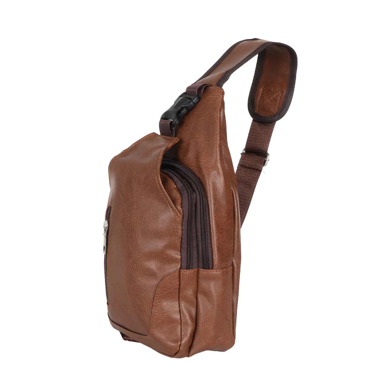کیف تک بند مدل Body Bag چرمی — تصویر ۴