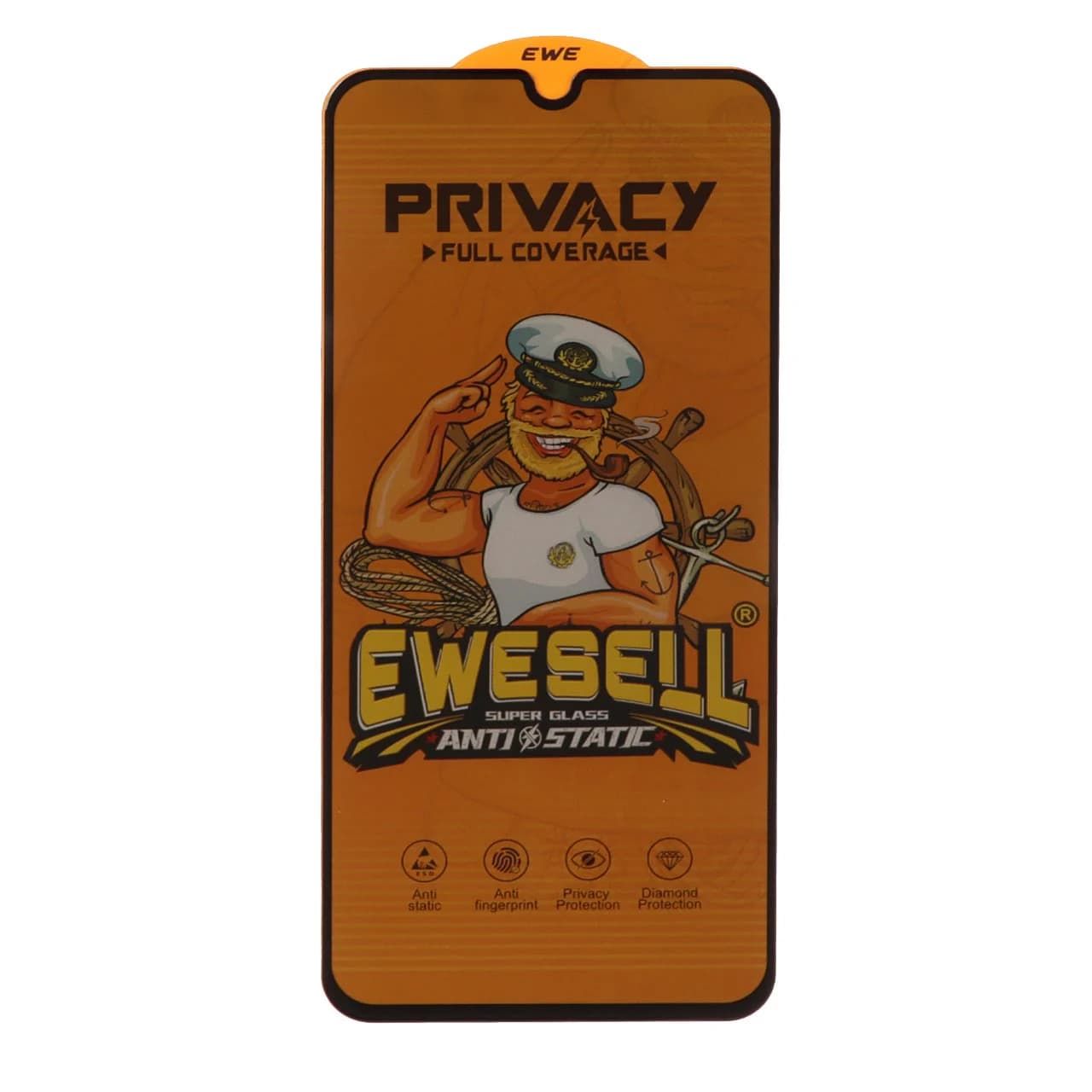 محافظ صفحه نمایش شیشه ای Full Cover Ewesell Anti Static Privacy مدل Samsung Galaxy A31 / A32 4G / A33 5G / A22 4G / F22 4G / M22 / M32 4G