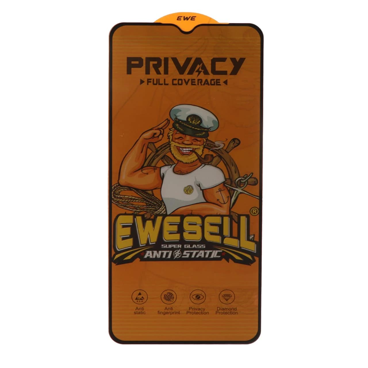 محافظ صفحه نمایش شیشه ای Full Cover Ewesell Anti Static Privacy مدل Samsung Galaxy A12 / A02 / A02S / A03 / A03S / A03 Core / A04 / A04S / A04E / A13 / A23 / A32 5G / M02 / M04 / M12 / M13 / M23 / M33