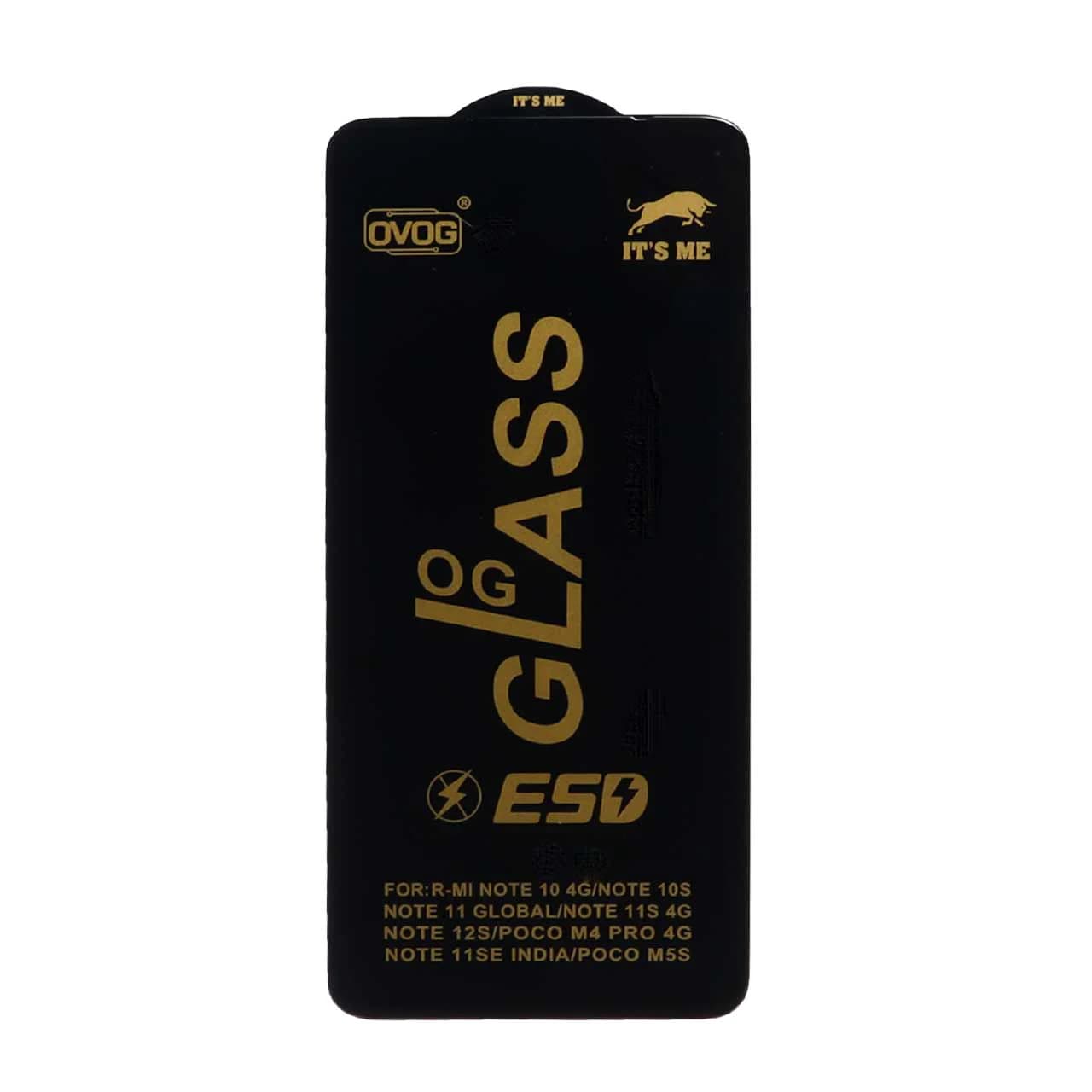محافظ صفحه نمایش شیشه ای درجه یک Xiaomi Redmi Note 12S / Redmi Note 11 4G / Redmi Note 11S / Redmi Note 10 4G / Redmi Note 10S / Poco M5S / Poco M4 Pro 4G – Full Cover OG – ESD OVOG (بدون پک)