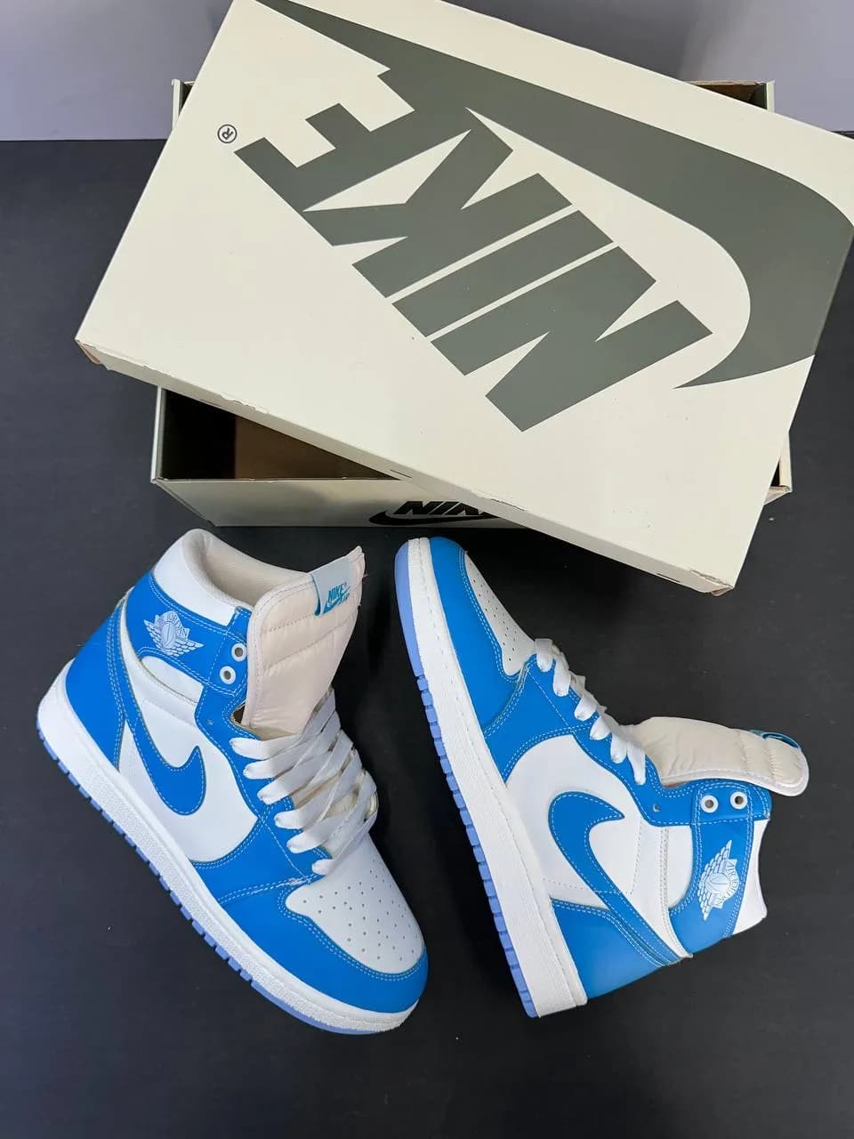 کتونی ایر جردن ۱ ساق‌دار مردانه سفید آبی | Jordan 1 High UNC
