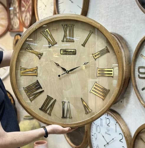 ساعت دیواری چوب روس گرد 65 سانت مدل پاشا خرید قسطی فیلبندشاپ مدل 841017