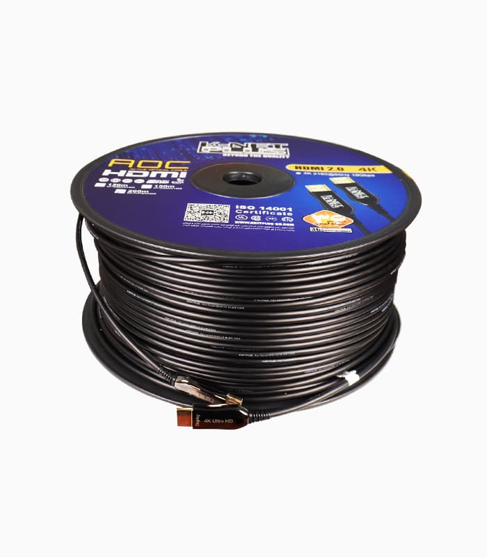 کابل ۲٫۰ HDMI فیبر نوری کی نت پلاس ۲۰۰ متری KP-CHAOC2000 — تصویر ۳