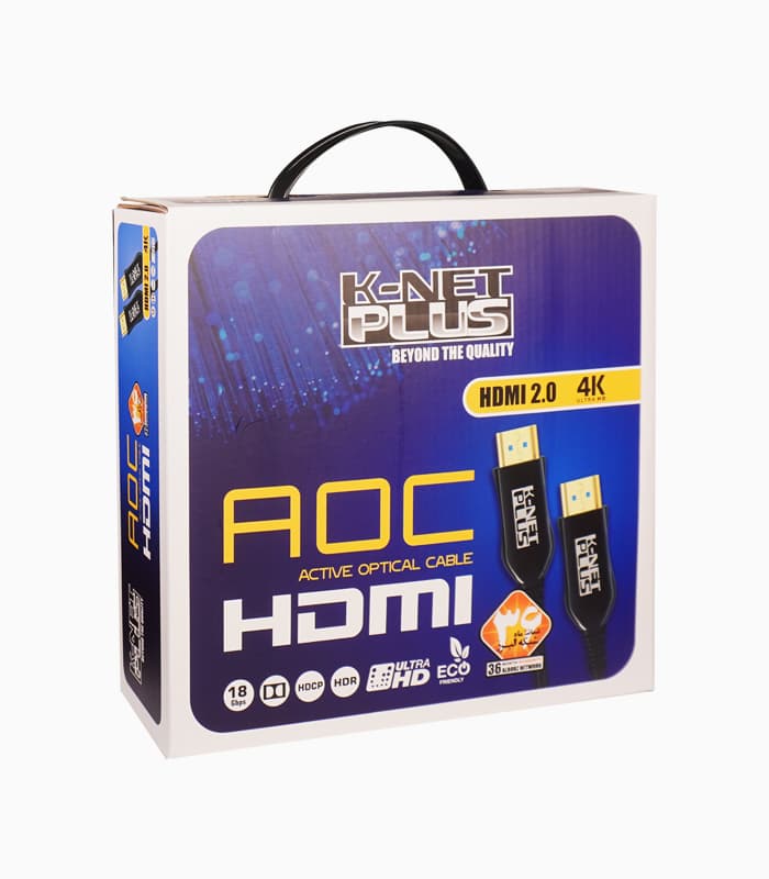 کابل ۲٫۰ HDMI فیبر نوری کی نت پلاس ۵۰ متری KP-CHAOC500 — تصویر ۵