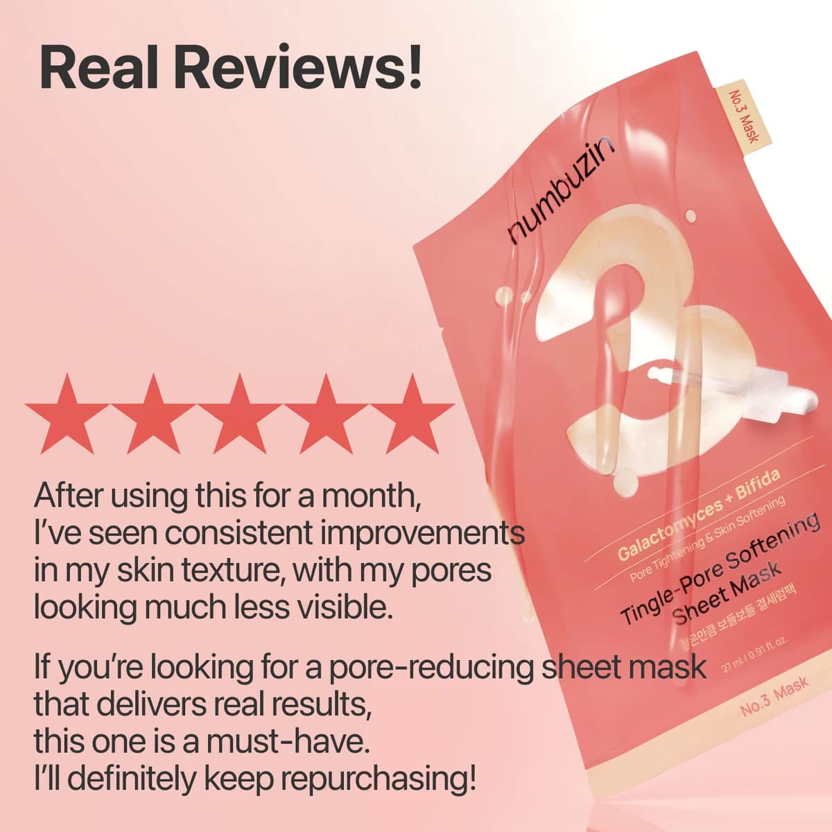 ماسک ورقه‌ای ضد منافذ نامبوزین شماره ۳ | Numbuzin No.3 Tingle-Pore Softening Sheet Mask — تصویر ۴