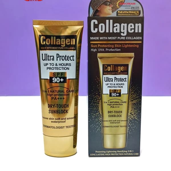 اصلی ….کرم ضد آفتاب کلاژن SPF90 بی رنگ حجم 100 میل