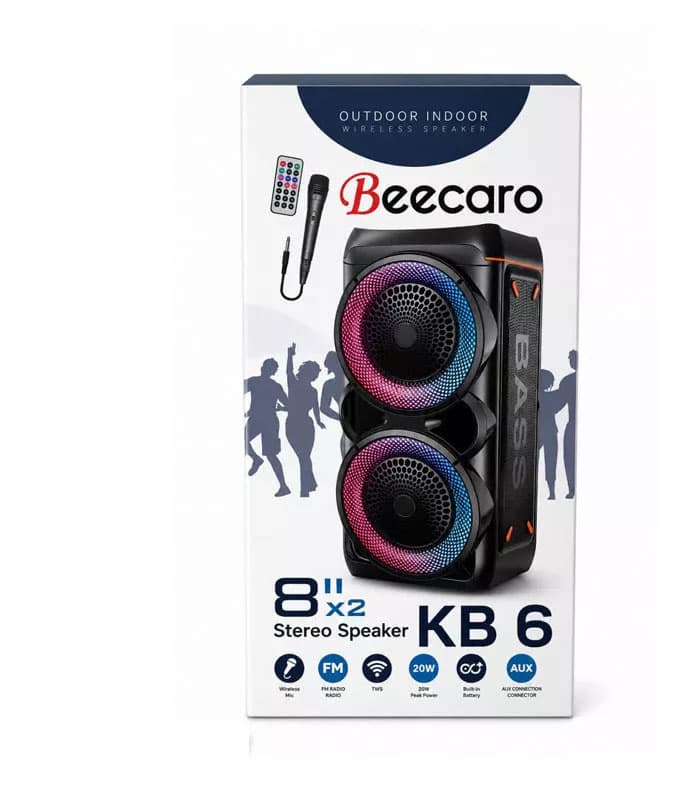 اسپیکر بلوتوثی قابل حمل بیکارو (Beecaro) مدل KB6 دارای گارانتی — تصویر ۳