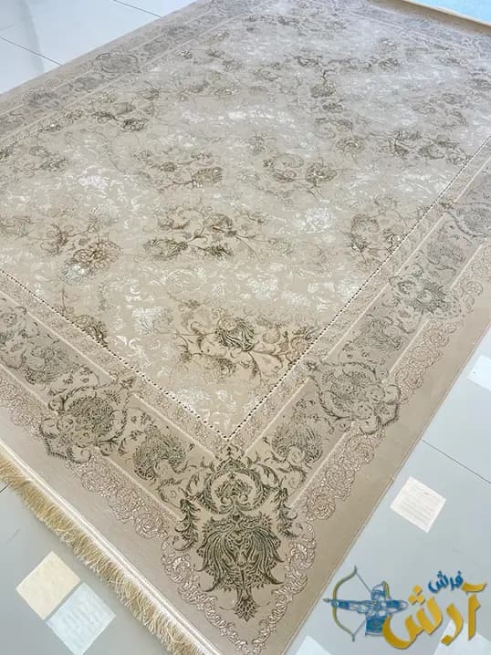 فرش افشان جدید 1200 شانه طرح سارا سبز — تصویر ۲