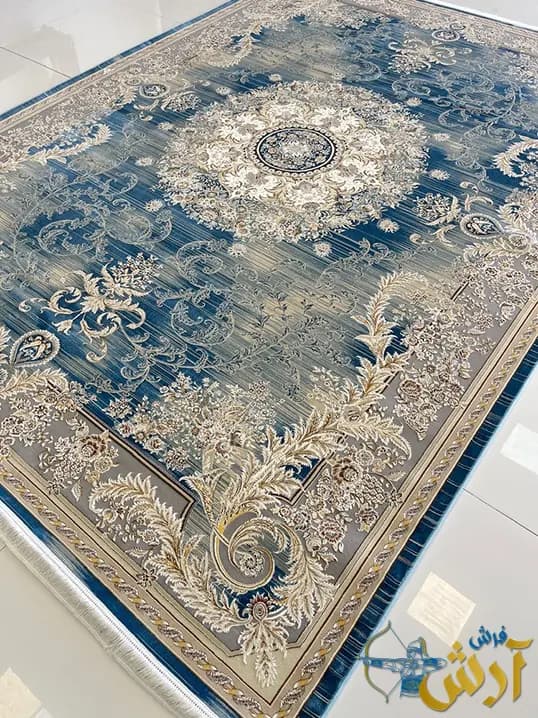 فرش آبی جدید 1200 شانه طرح آریا — تصویر ۲