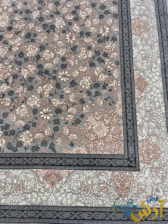 فرش افشان طوسی 700 شانه ارزان قیمت طرح سیمین — تصویر ۳