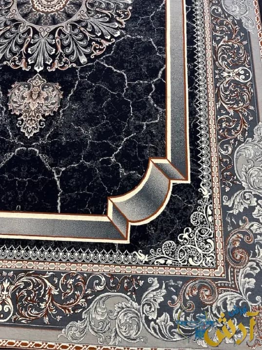 فرش 700 شانه ارزان قیمت سرمه ای طرح بنیتا — تصویر ۴