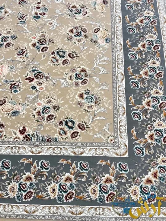 فرش افشان بژ 1200 شانه طرح گلستان — تصویر ۵