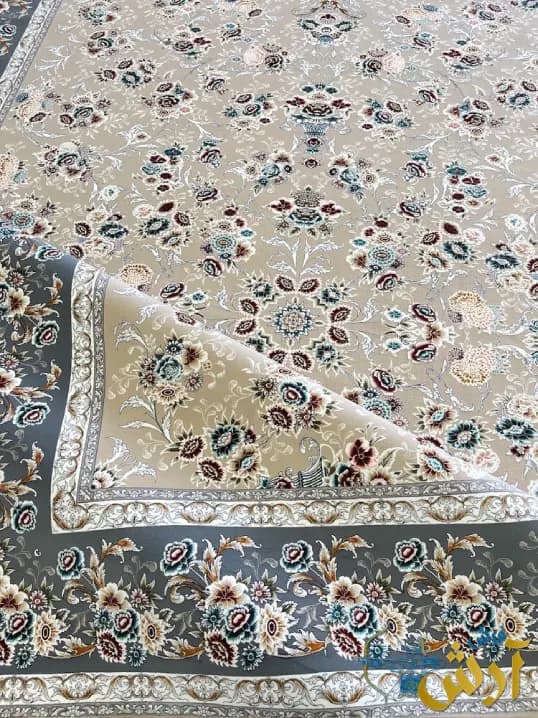 فرش افشان بژ 1200 شانه طرح گلستان — تصویر ۴