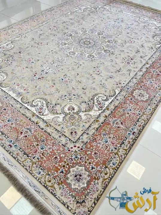 فرش کرم برجسته 1500 شانه طرح گلریس — تصویر ۲