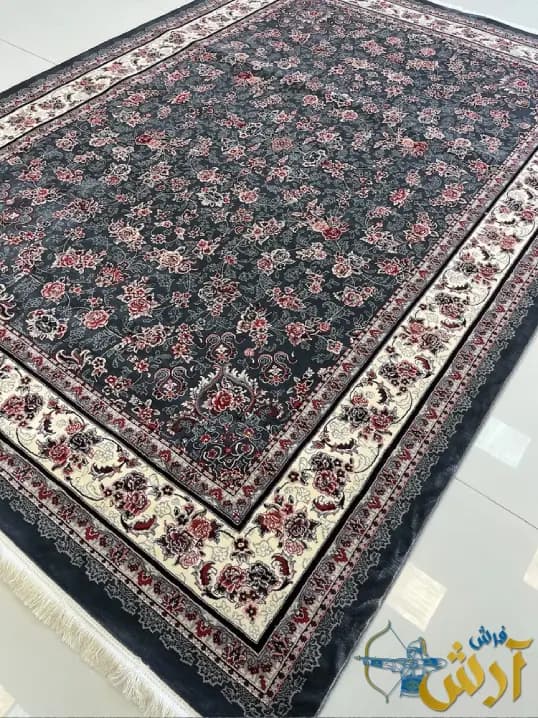 فرش افشان دودی 700 شانه ارزان طرح فاطیما — تصویر ۲