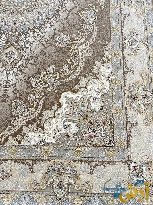 فرش کلاسیک جدید 1500 شانه محوا شکلاتی — تصویر ۵