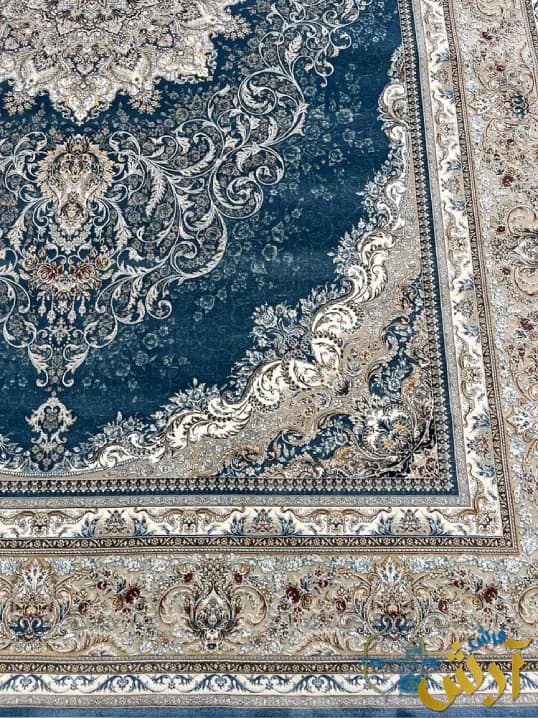 فرش آبی 1200 شانه طرح دلوین — تصویر ۳