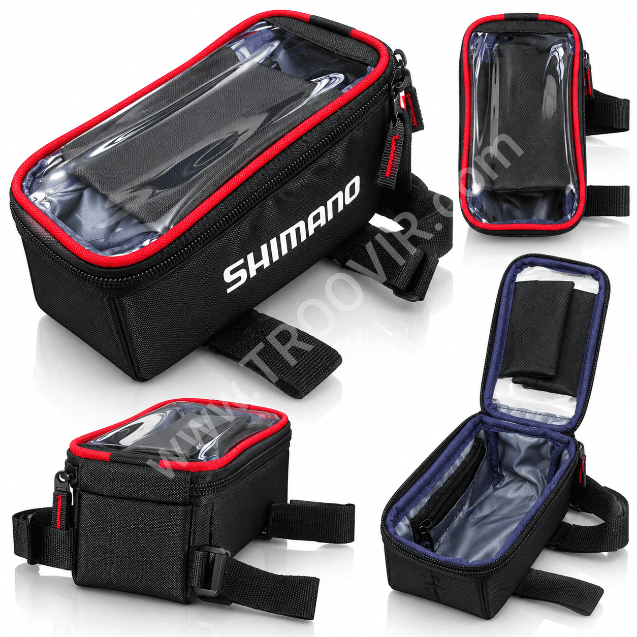 کیف روی فریم دوچرخه SHIMANO | کیف موبایل و لوازم جانبی دوچرخه ضد آب با نمایشگر شفاف
