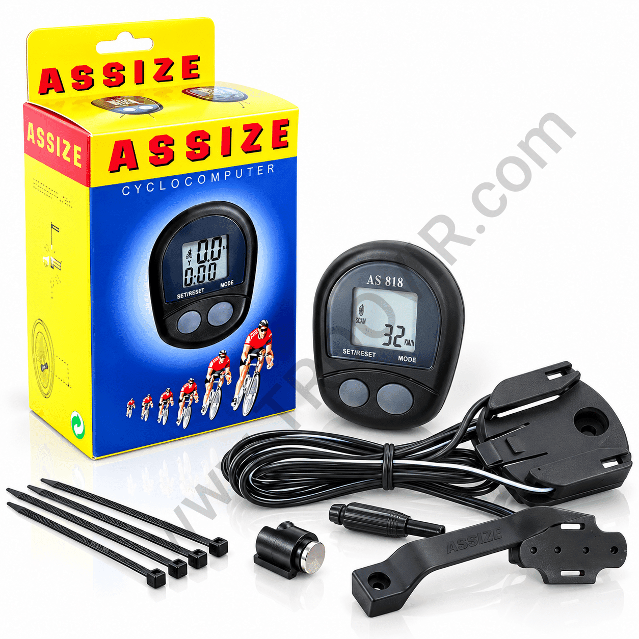 کامپیوتر دوچرخه ASSIZE AS-818؛ کیلومترشمار سیم‌دار دقیق برای کنترل سرعت و مسیر