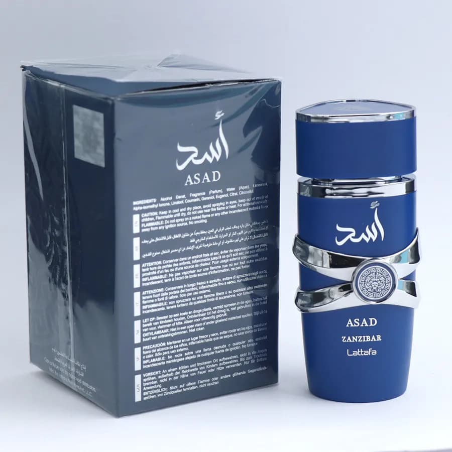 ادکلن لطافه اسد زنزیبار آبی Lattafa ASAD ZANZIBAR اصلی 91180 — تصویر ۳