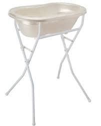 وان حمام کودک پایه دار ارگونومیک روتو اصل المان رنگ صدفی rotho baby bath tub — تصویر ۳