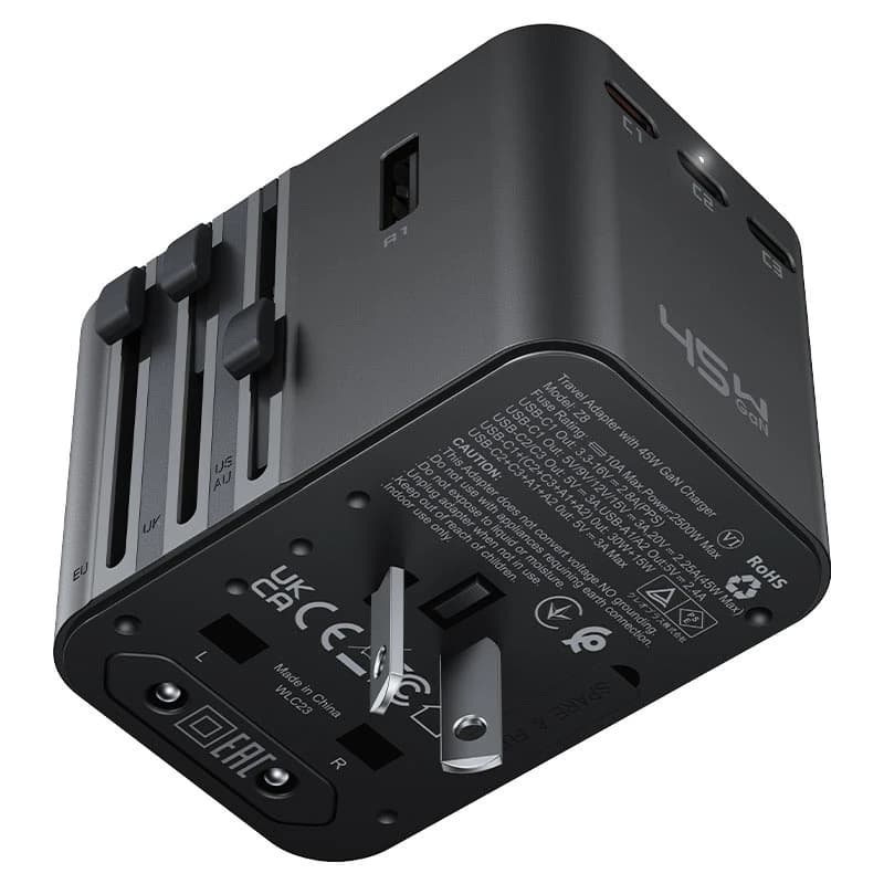 شارژر دیواری و مبدل برق ایس فست ACEFAST Z8 PD45W GaN Fast Charger توان 45 وات — تصویر ۱۲