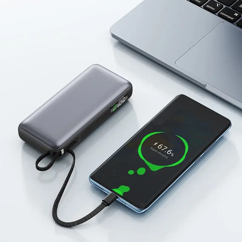 پاوربانک 20000 ایس فست ACEFAST M22 PD130W GaN Fast Charger توان 130 وات همراه با کابل متصل — تصویر ۶