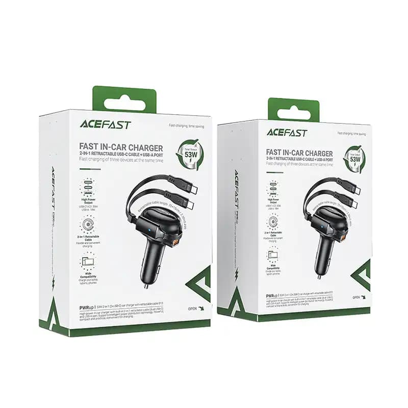 شارژر فندکی ایس فست ACEFAST B13 53W Fast Charger توان 53 وات همراه با کابل متصل — تصویر ۷