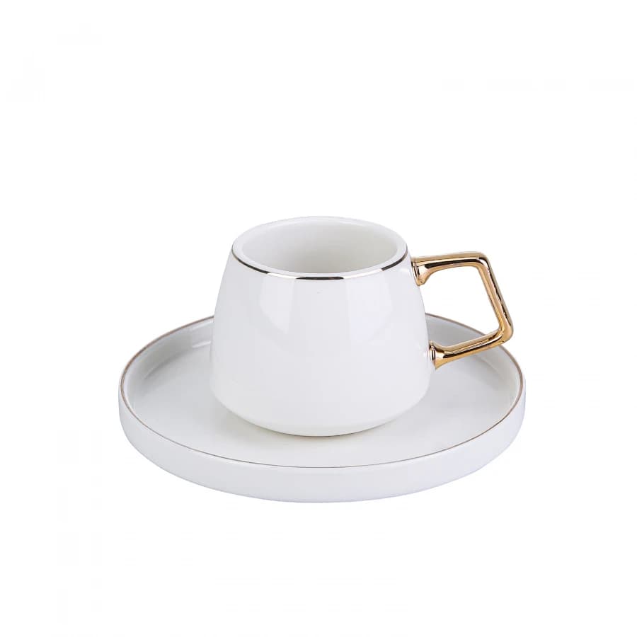 ست فنجان قهوه خوری 6 نفره کاراجا مدل saturn دسته گلد — تصویر ۵