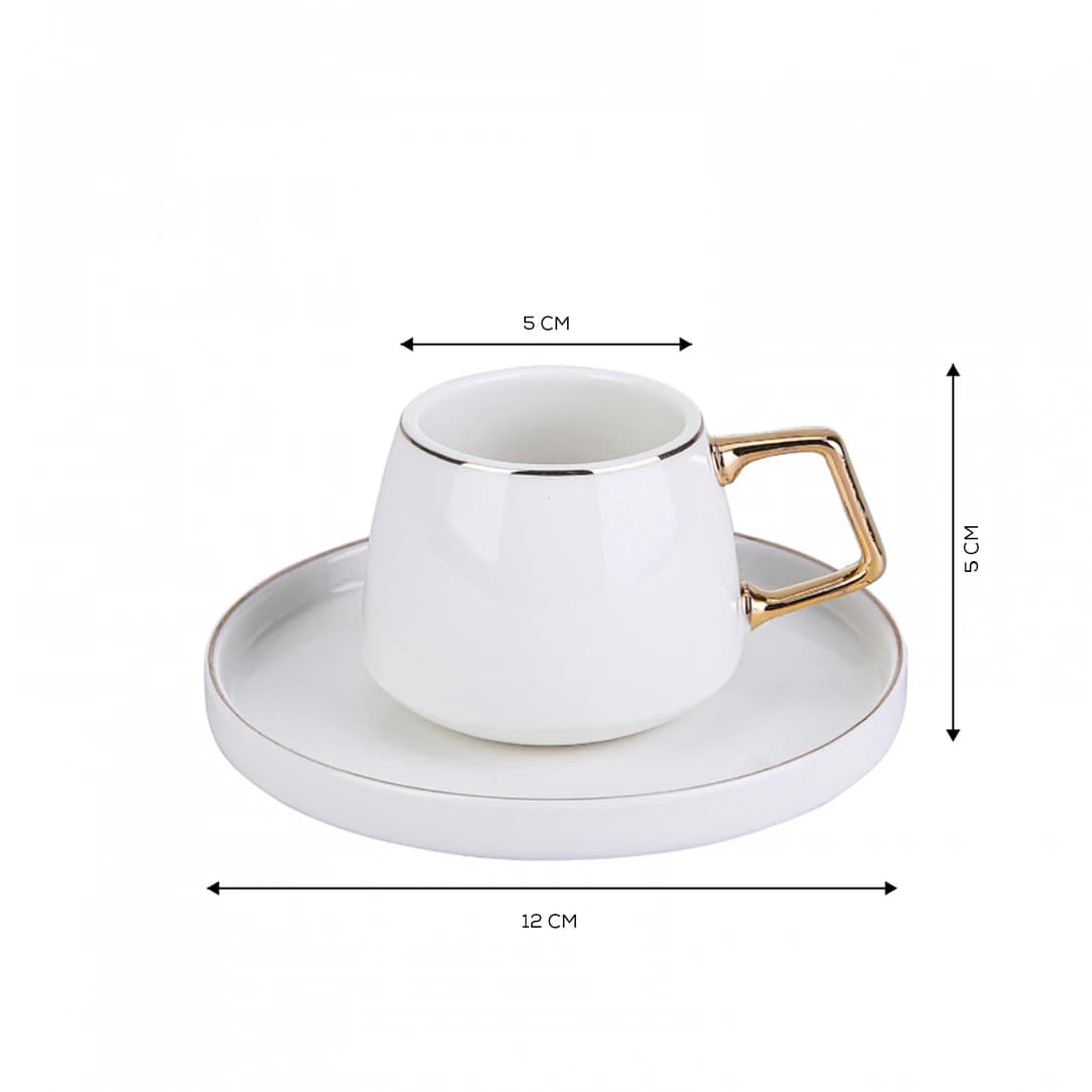 ست فنجان قهوه خوری 6 نفره کاراجا مدل saturn دسته گلد — تصویر ۴