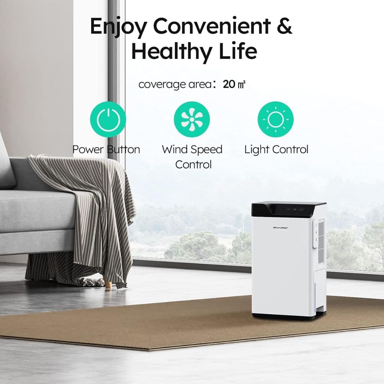 رطوبت‌گیر برقی اورجینال اروپایی مدل DRYBOX با قابلیت کنترل از راه دور، و مخزن ۲ لیتری — تصویر ۴
