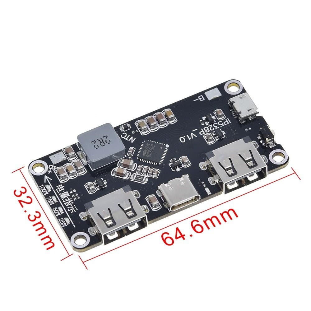 ماژول فست شارژ دارای پورت Type-C و دو خروجی USB — تصویر ۲