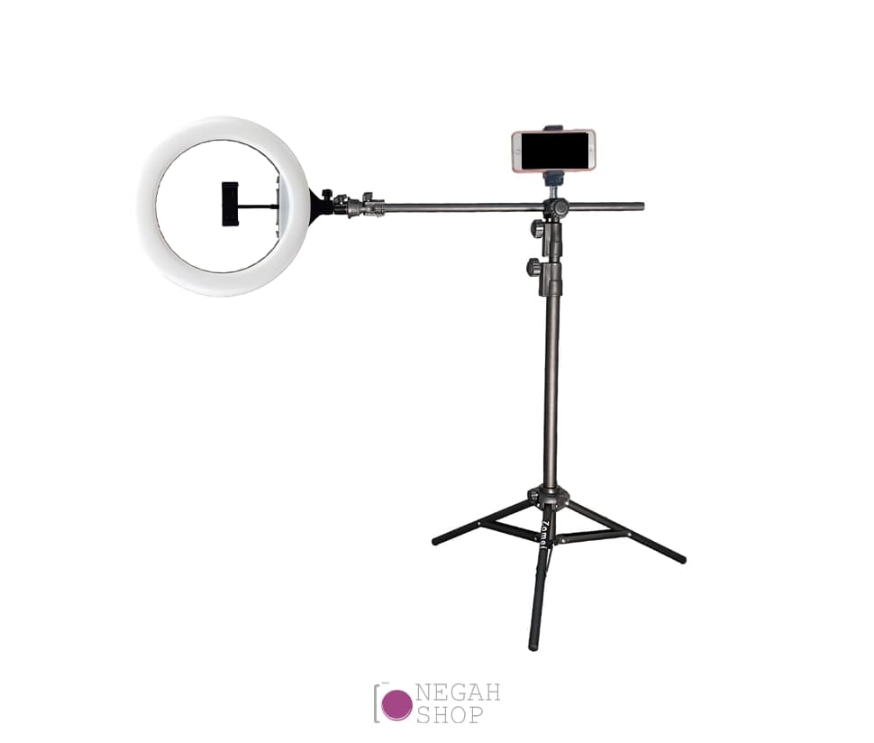 رینگ لایت و سه پایه افقی تولید محتوا ZEUS YQ-360A — تصویر ۲