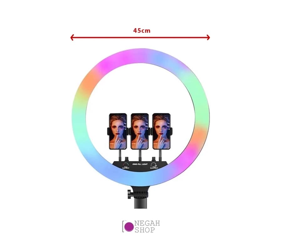 رینگ لایت عکاسی و تولید محتوا MJ18 RGB Ring Light