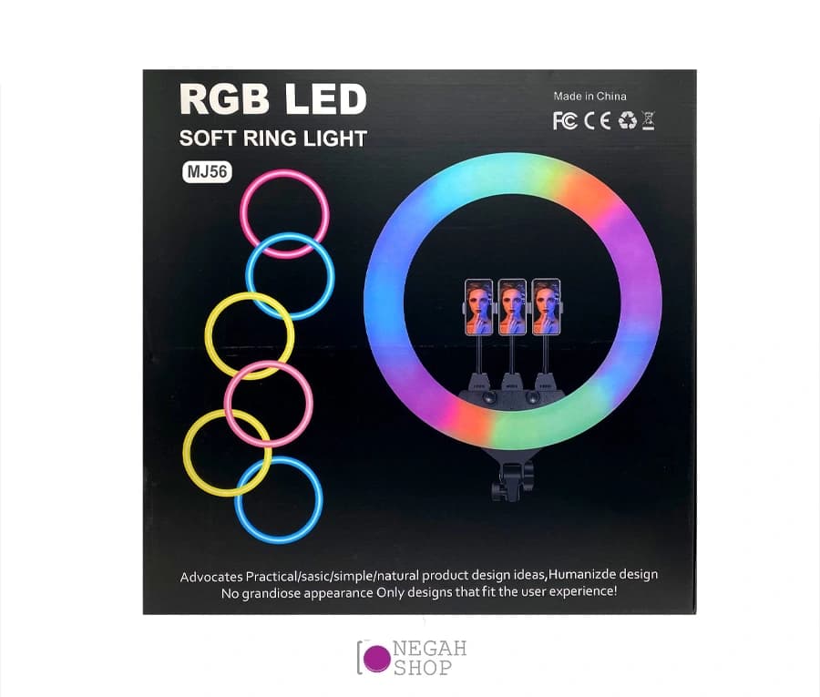 *رینگ لایت عکاسی و تولید محتوا RGB Ring Light MJ56 — تصویر ۷
