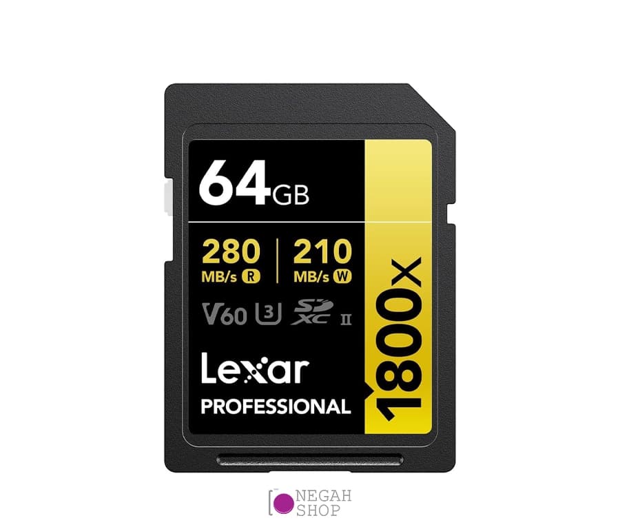کارت حافظه لکسار Lexar Professional 1800x SDXC UHS-II Card Gold Series 64GB