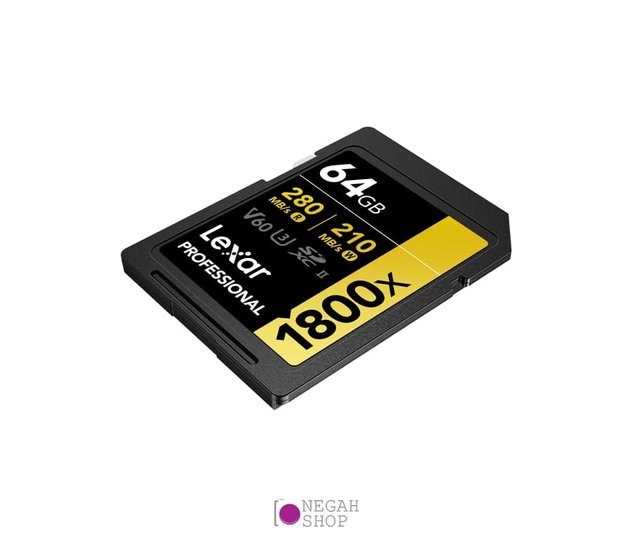 کارت حافظه لکسار Lexar Professional 1800x SDXC UHS-II Card Gold Series 64GB — تصویر ۳