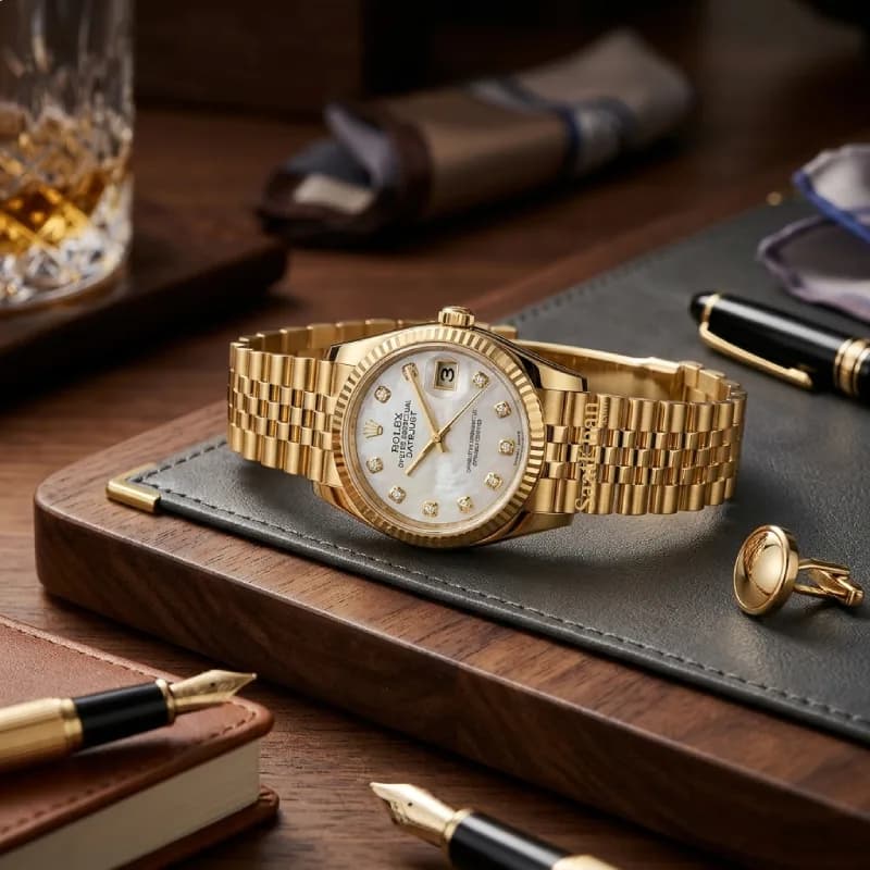 ساعت زنانه رولکس دیت جاست کوارتز مدیوم ROLEX DATEJUST RL046 — تصویر ۳